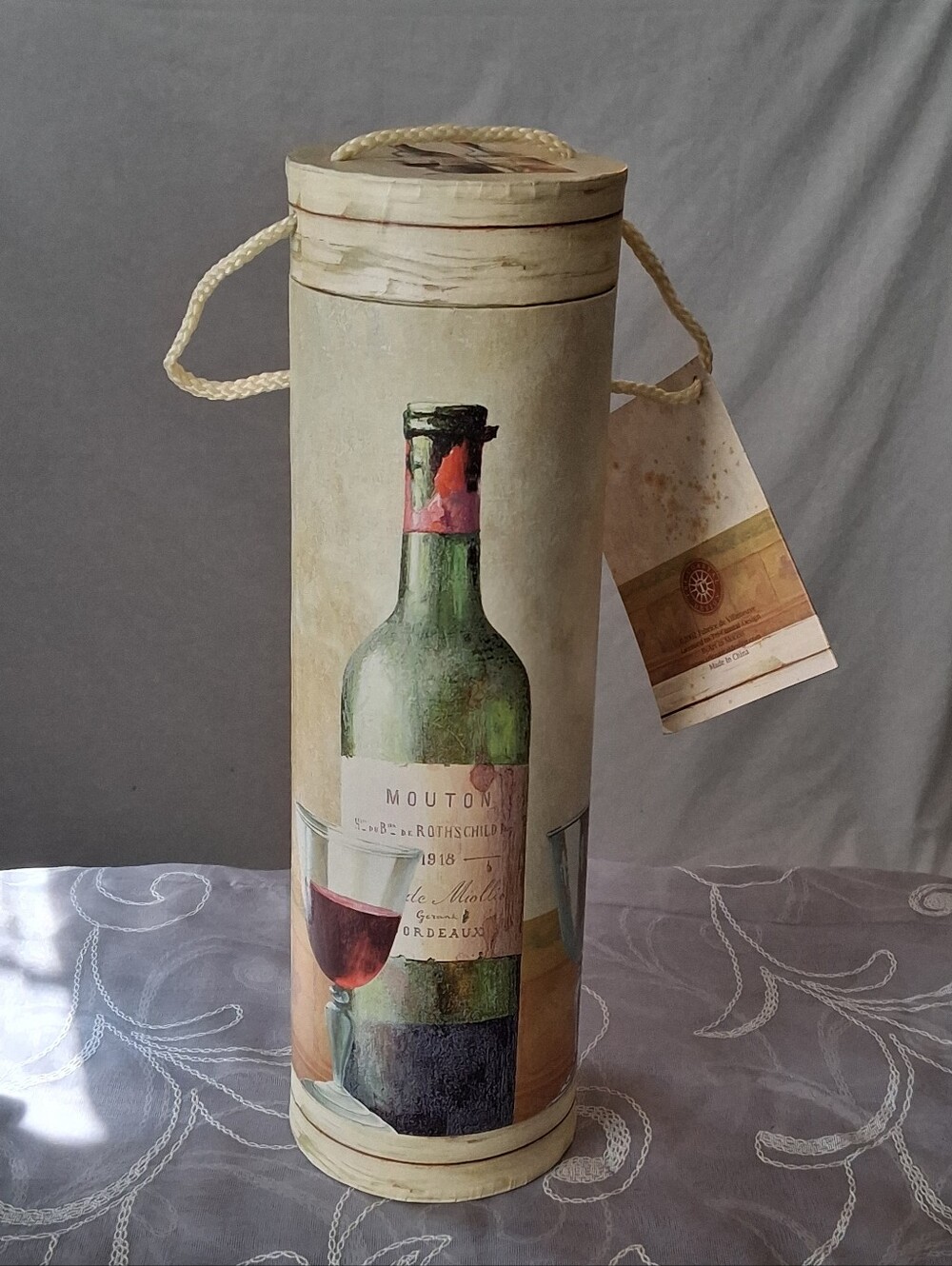 Fabrice De Villeneuve Vtg (2002) Wine Bottle Gift Tube Box
